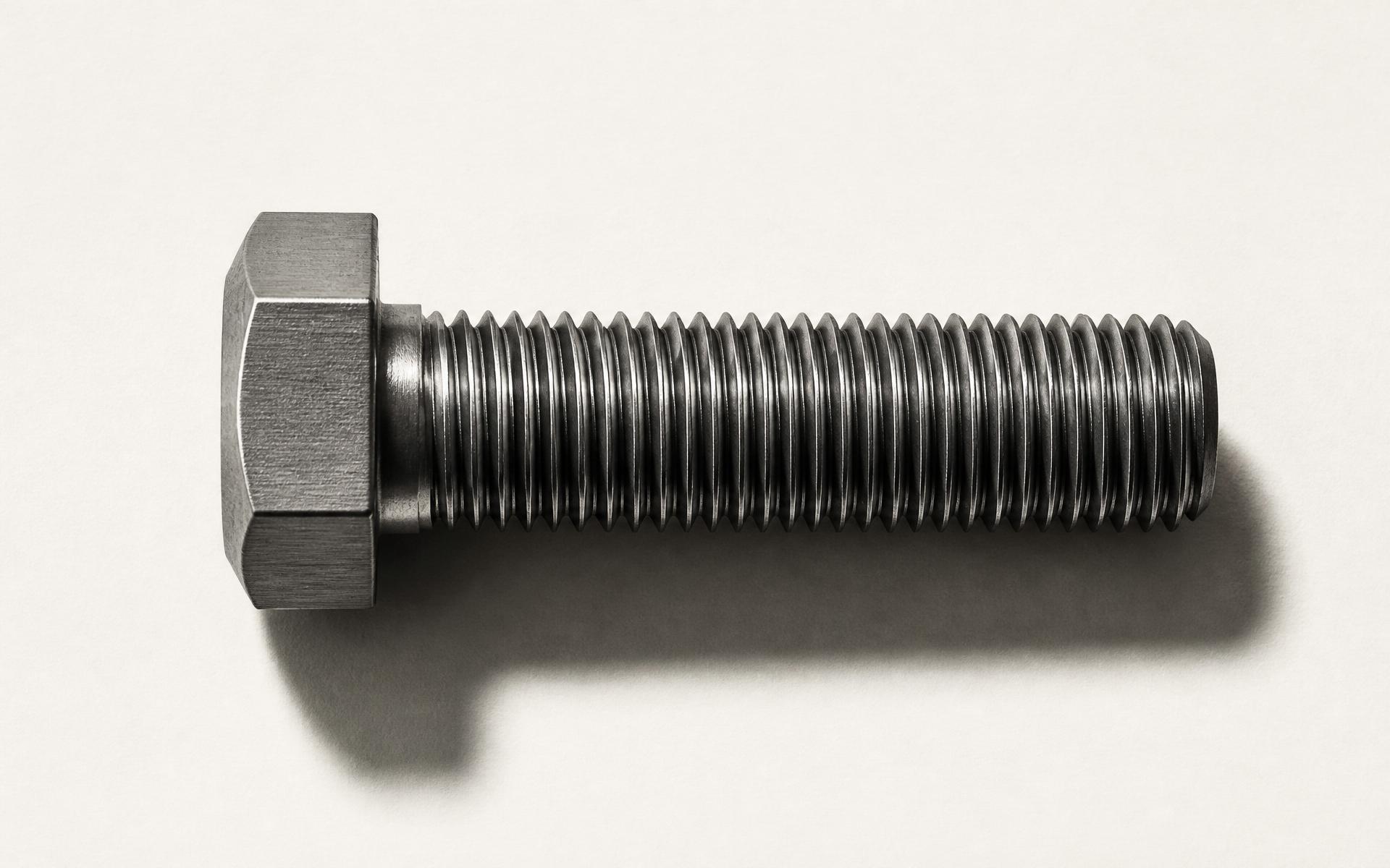 Macro photograph of a grade 8.8 hex-head bolt